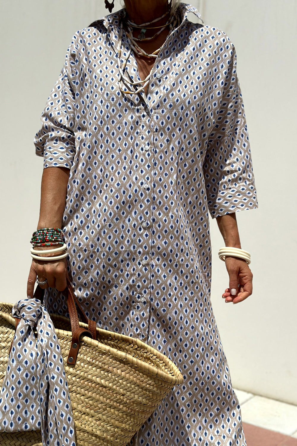 Anne - Robe chemise à carreaux élégante