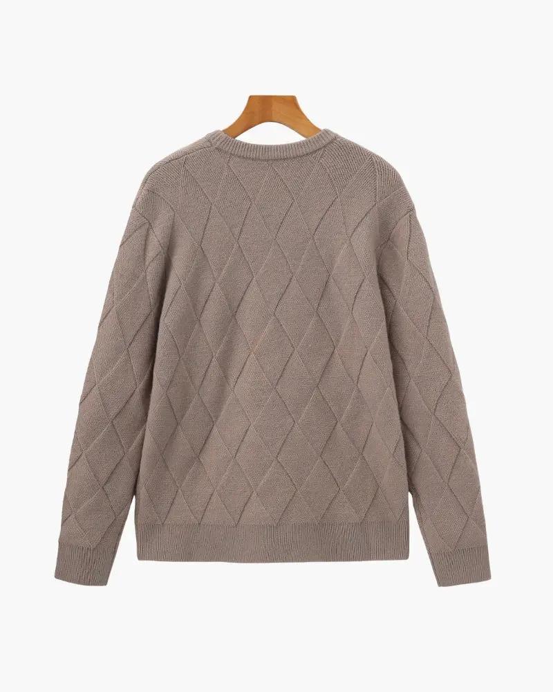Diamond Knit Crewneck Sweater Old Money