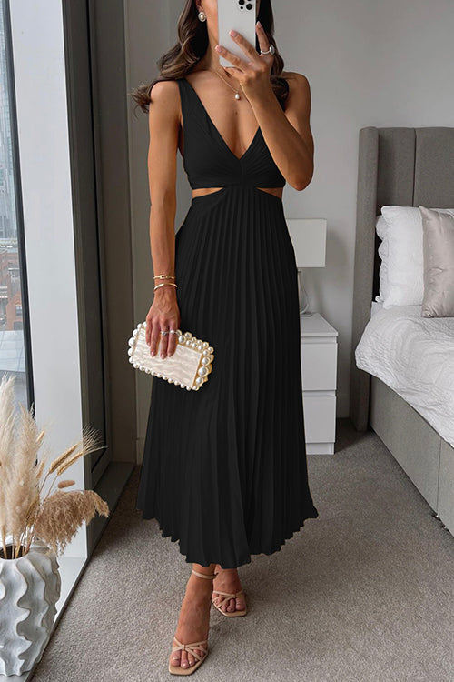Rhiannon - Robe longue maxi taille haute col en V