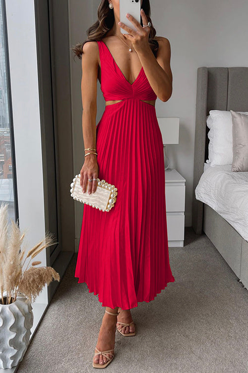 Rhiannon - Robe longue maxi taille haute col en V