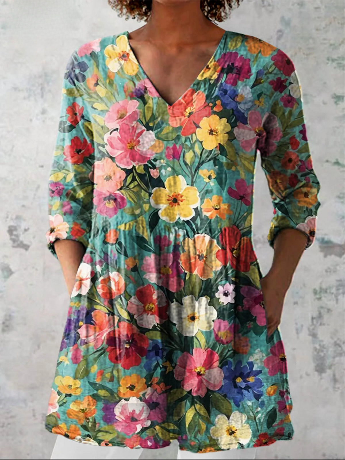 Nora | Blouse longue avec col en V