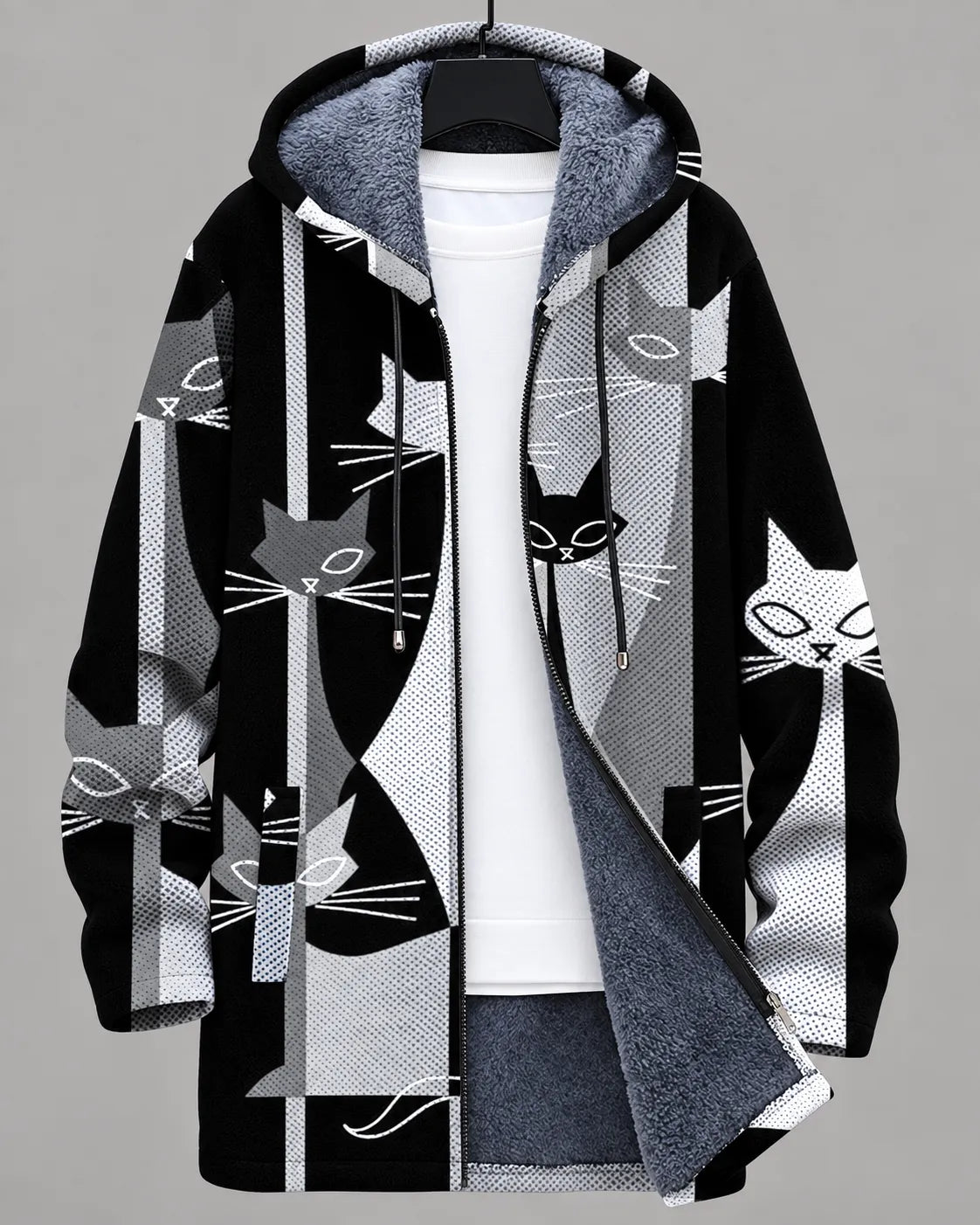 Veste à Capuche Elara avec Imprimé Artistique d'Œil