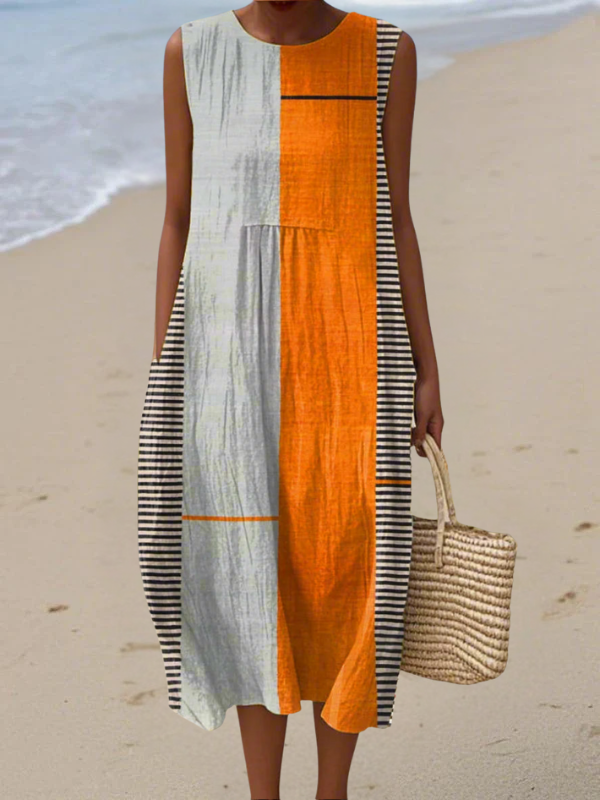 Mai | Robe midi colorblock