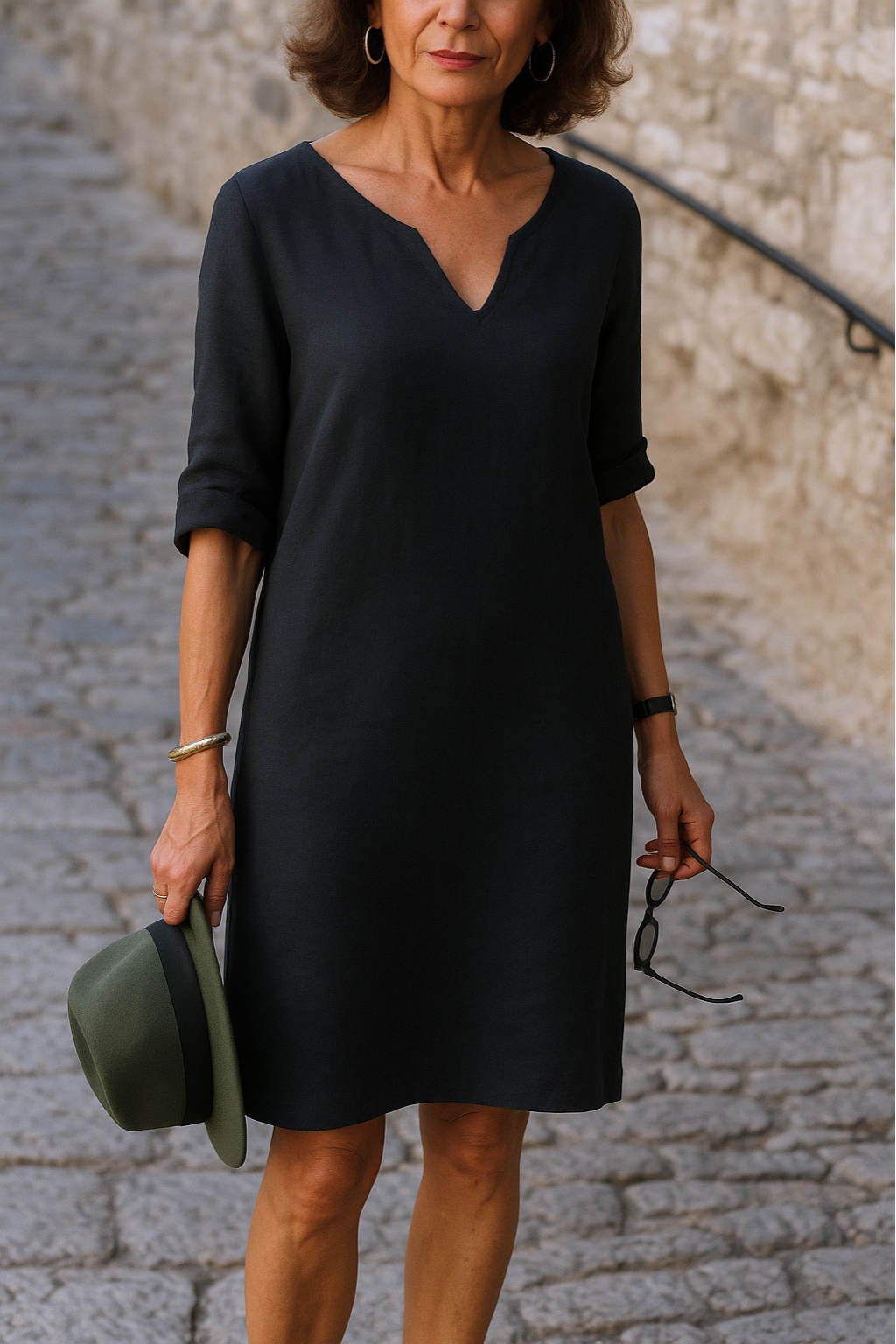 Lisette - Élégante Robe à Col en V