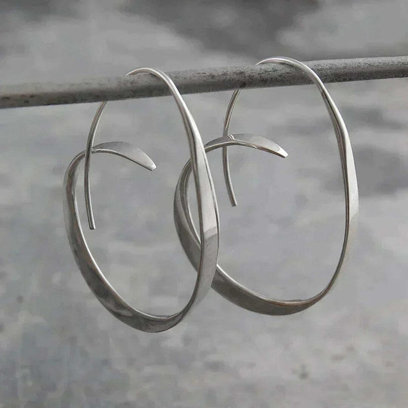Boucles d'oreilles pendantes spirales ouvertes