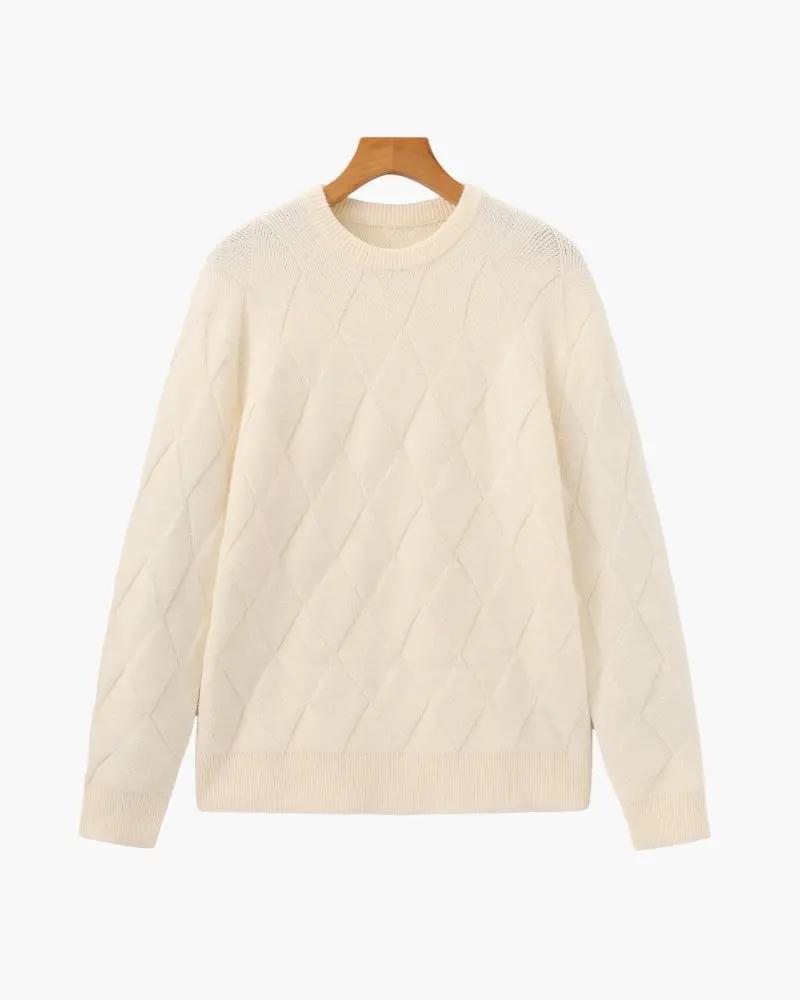 Diamond Knit Crewneck Sweater Old Money