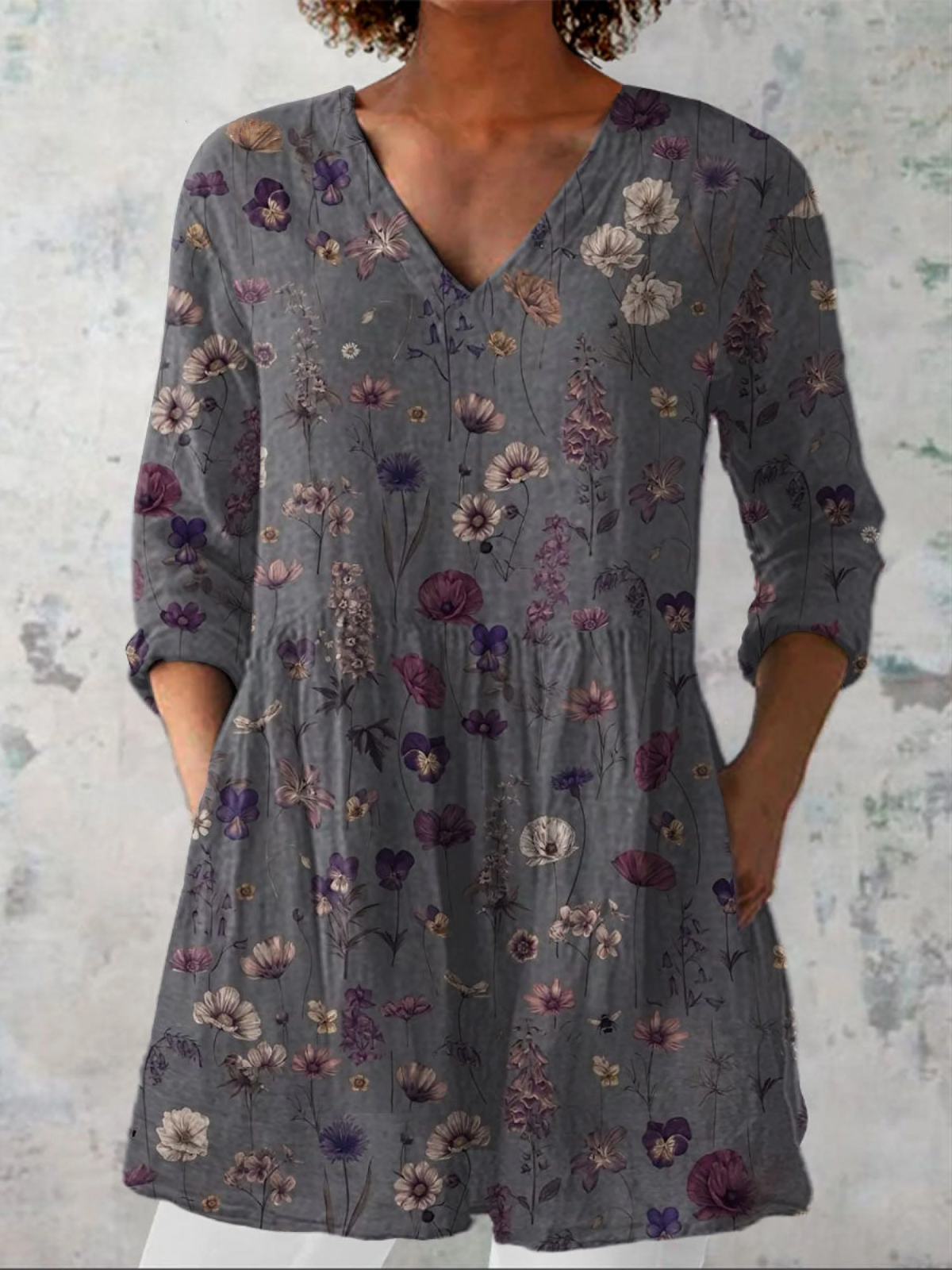 Audrey | Blouse à manches longues avec col en V