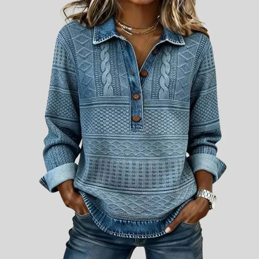 Azalée - Pull Vintage à Col Roulé en Tricot
