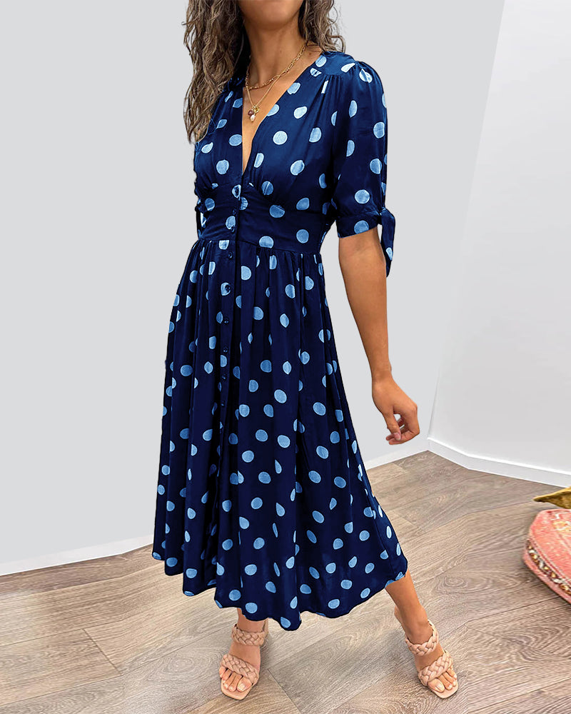 Miley - Robe à Pois Col en V