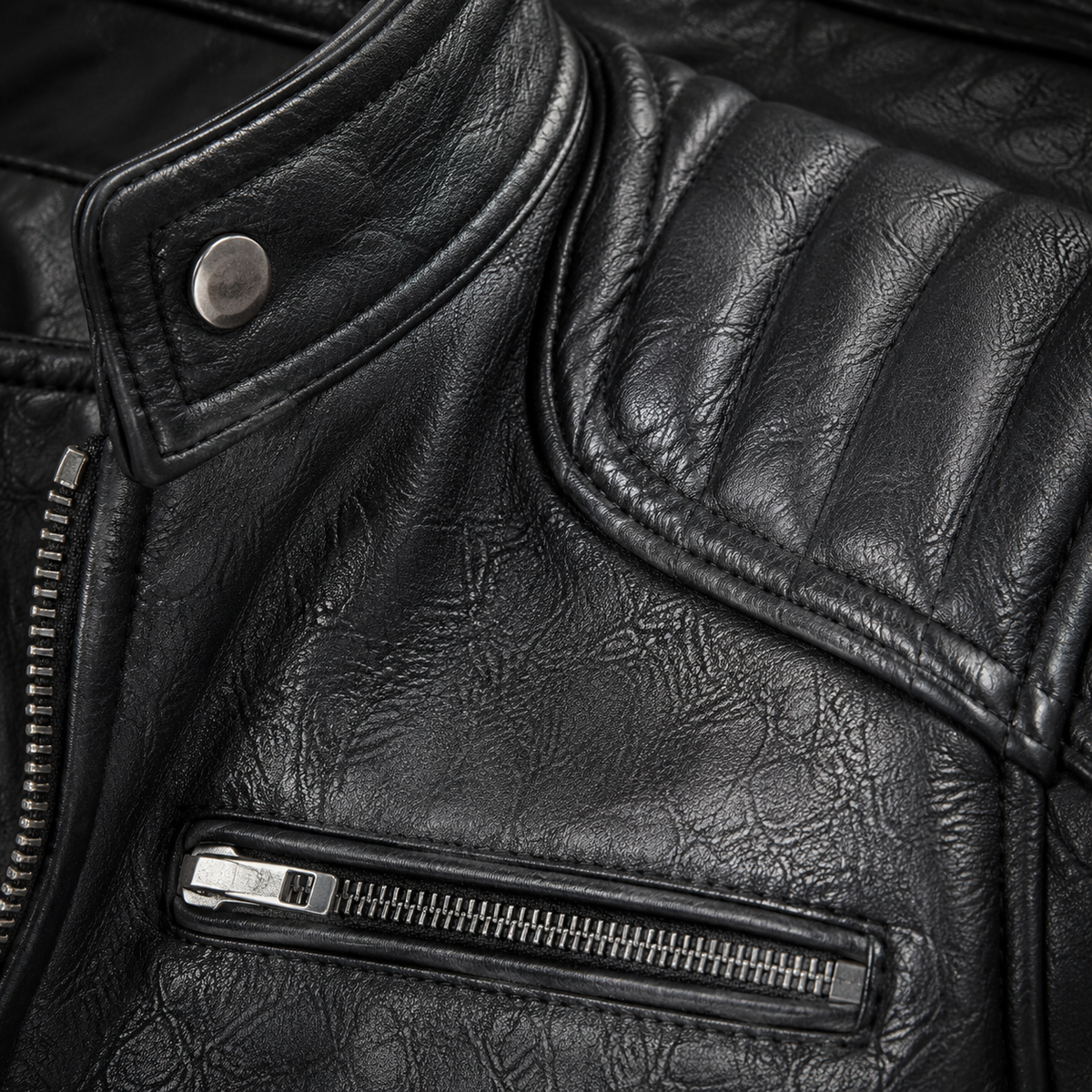 Veste en cuir Colt Maddox de Danoir Paris, vue de face, avec détails de couture et fermeture éclair.