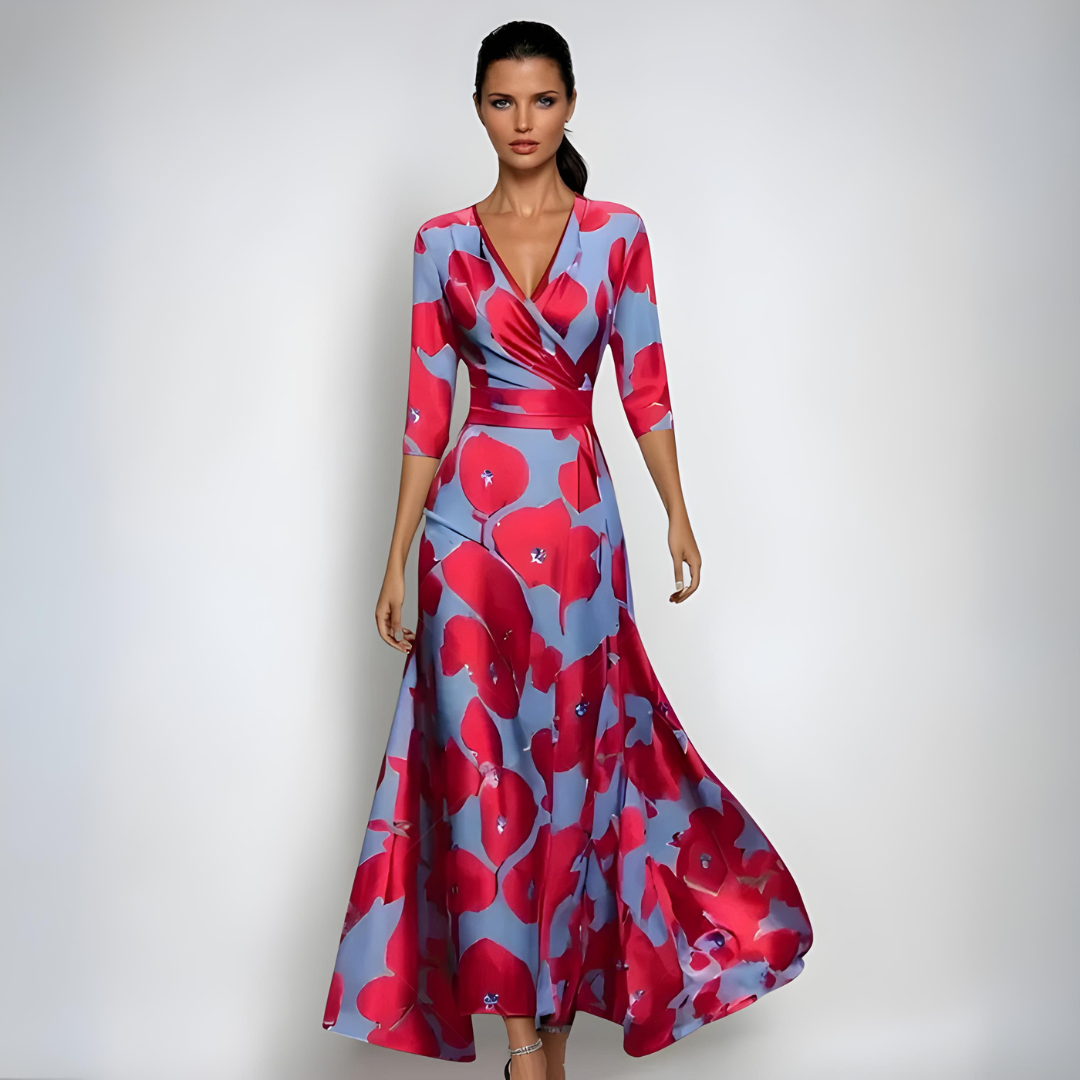 Valeria - Élégante Robe Longue Fleurie