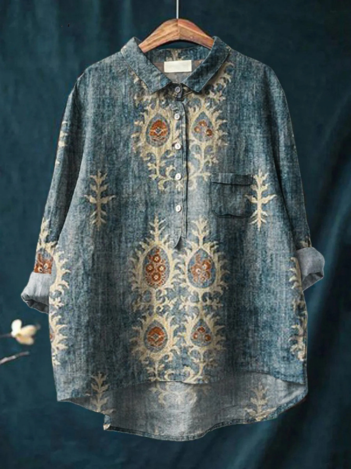 Nina | Chemise Fleurie Ethnique Vintage
