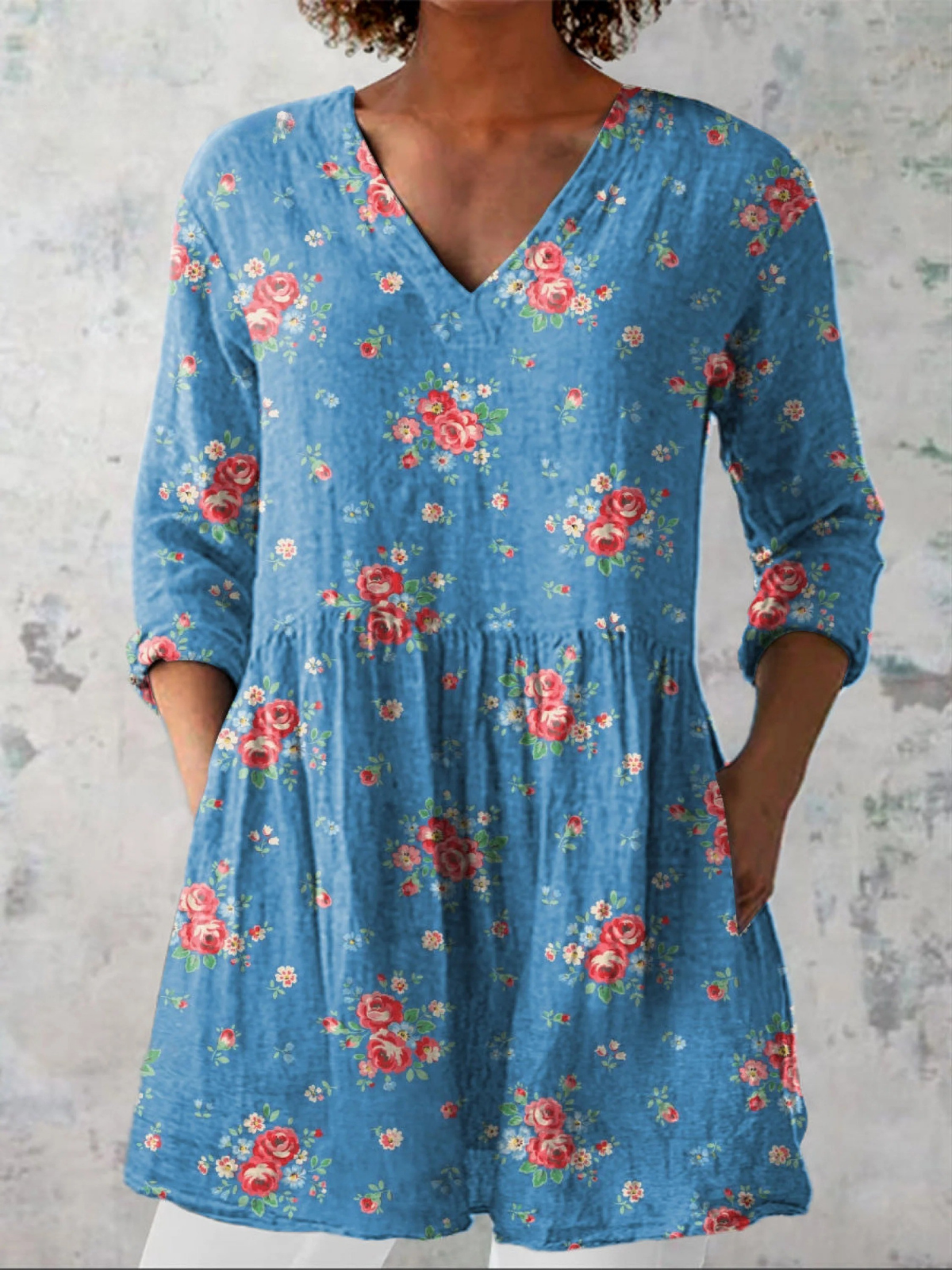 Mélanie | Blouse longue à col en V