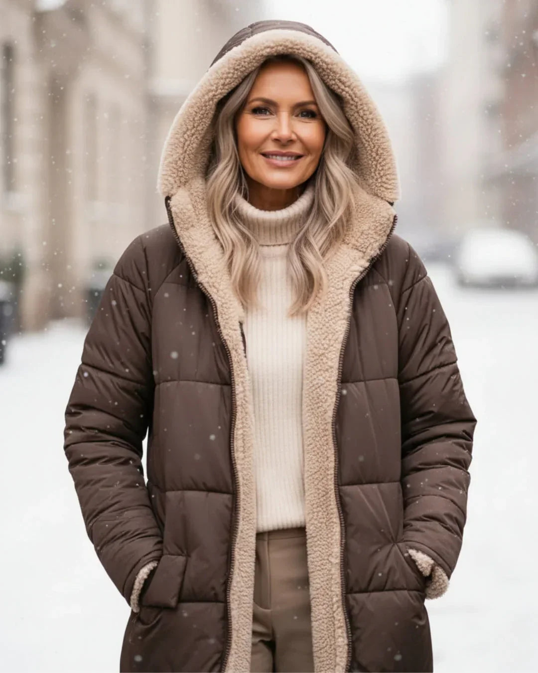 Layla - Élégant Manteau Long Réversible