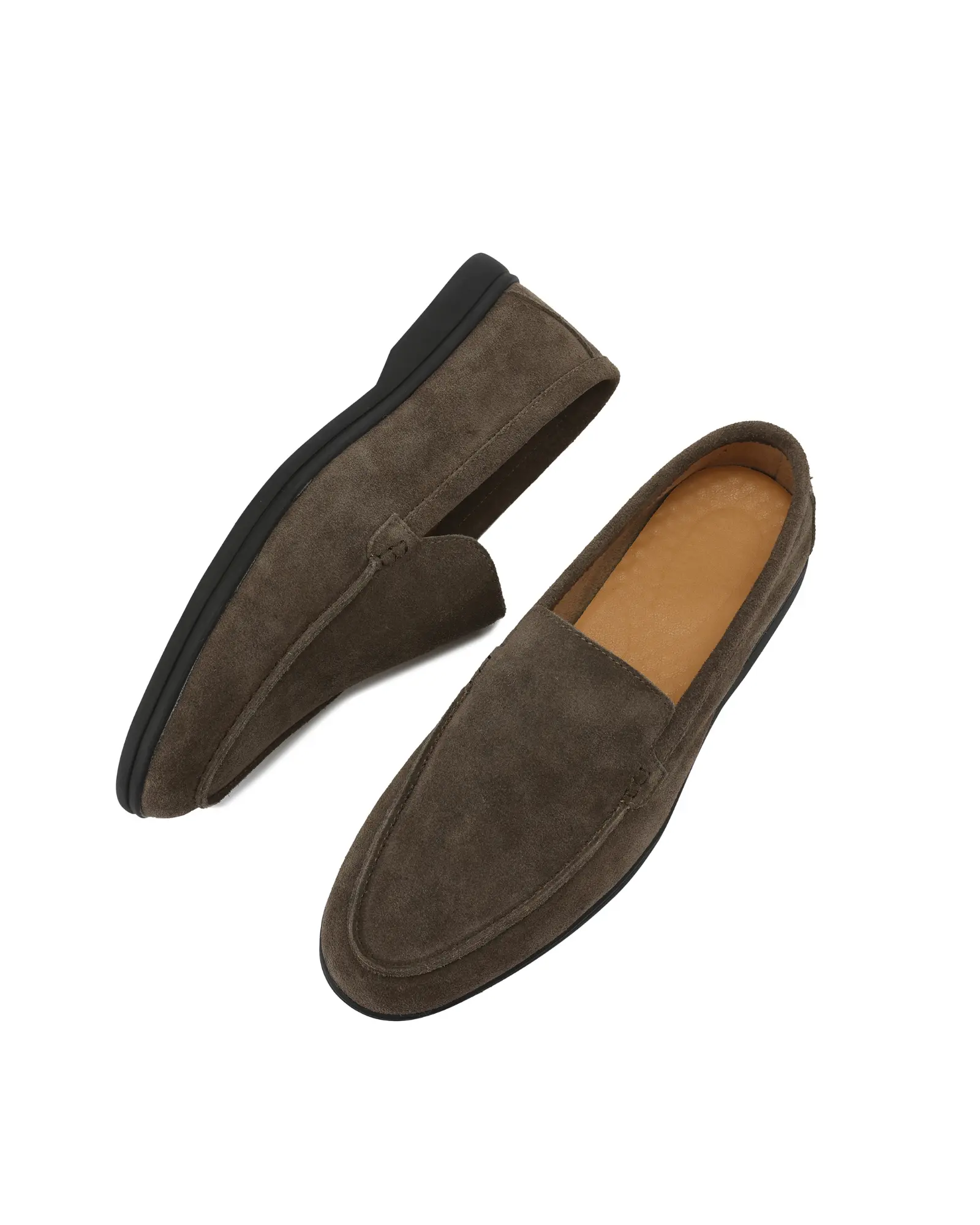 Premium Suede Loafers - Black Soles Old Money
