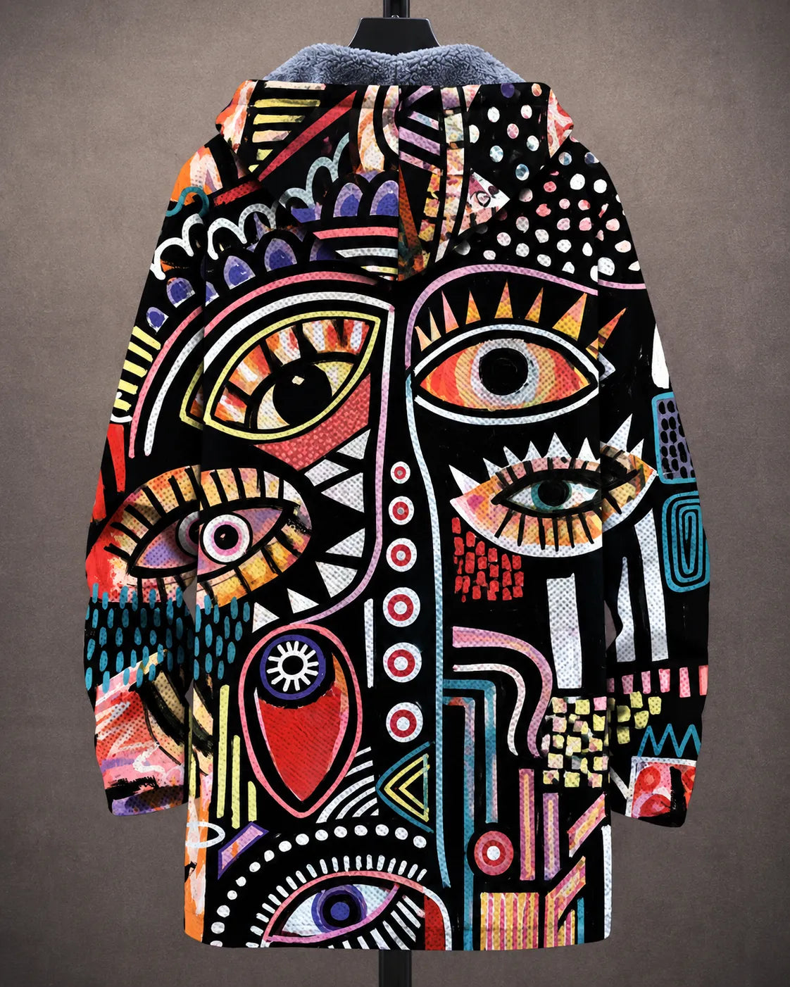 Veste à Capuche Elara avec Imprimé Artistique d'Œil