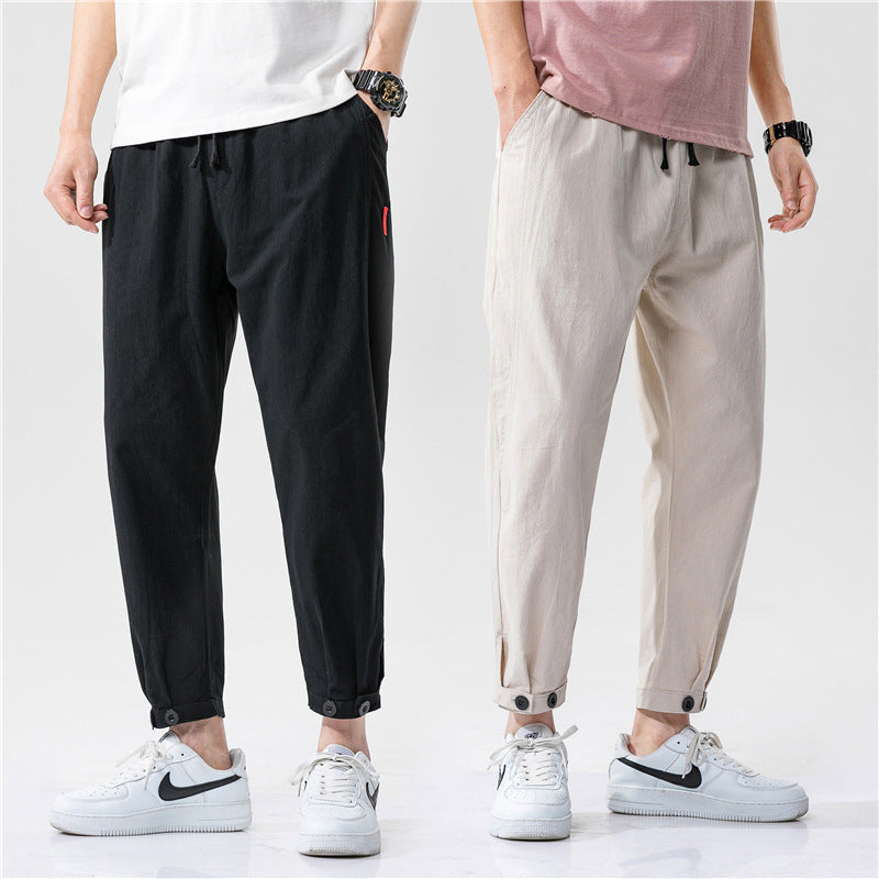 Theo - Pantalon en coton slim fit