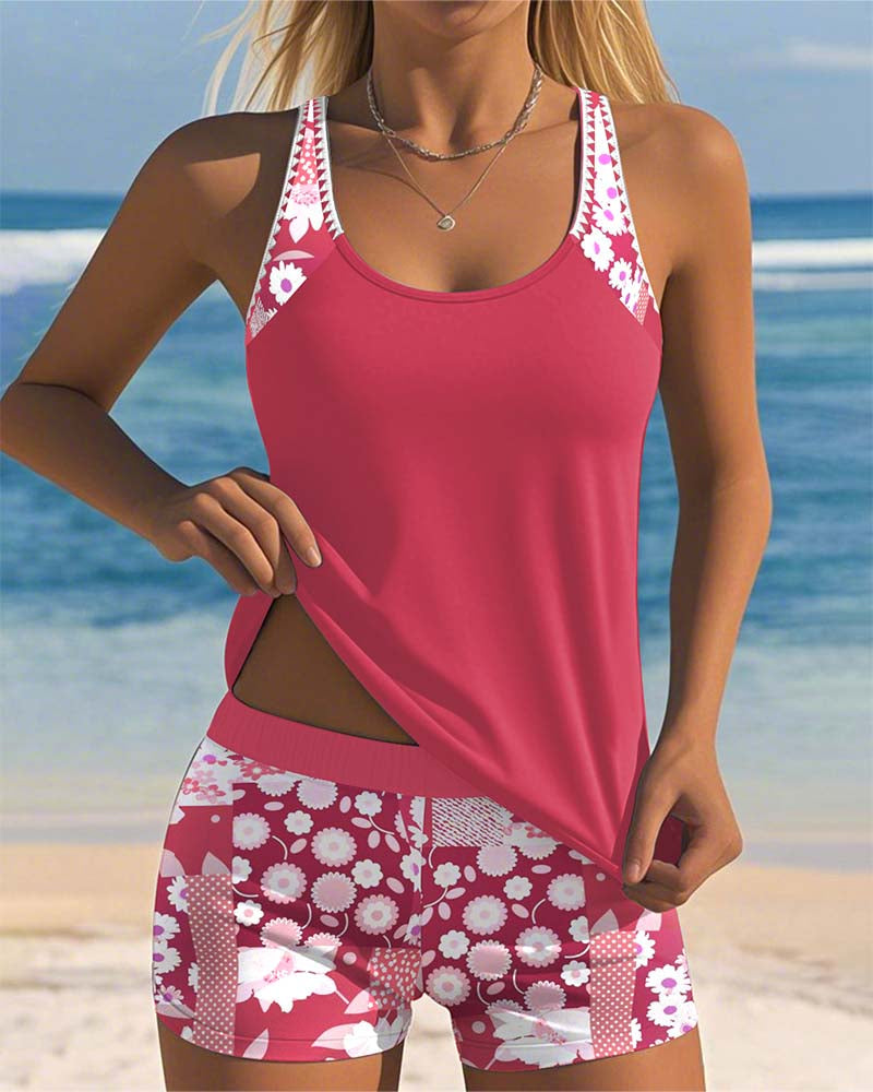 Nanet - Ensemble Tankini Short Imprimé