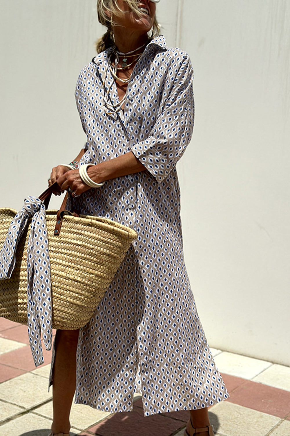 Anne - Robe chemise à carreaux élégante