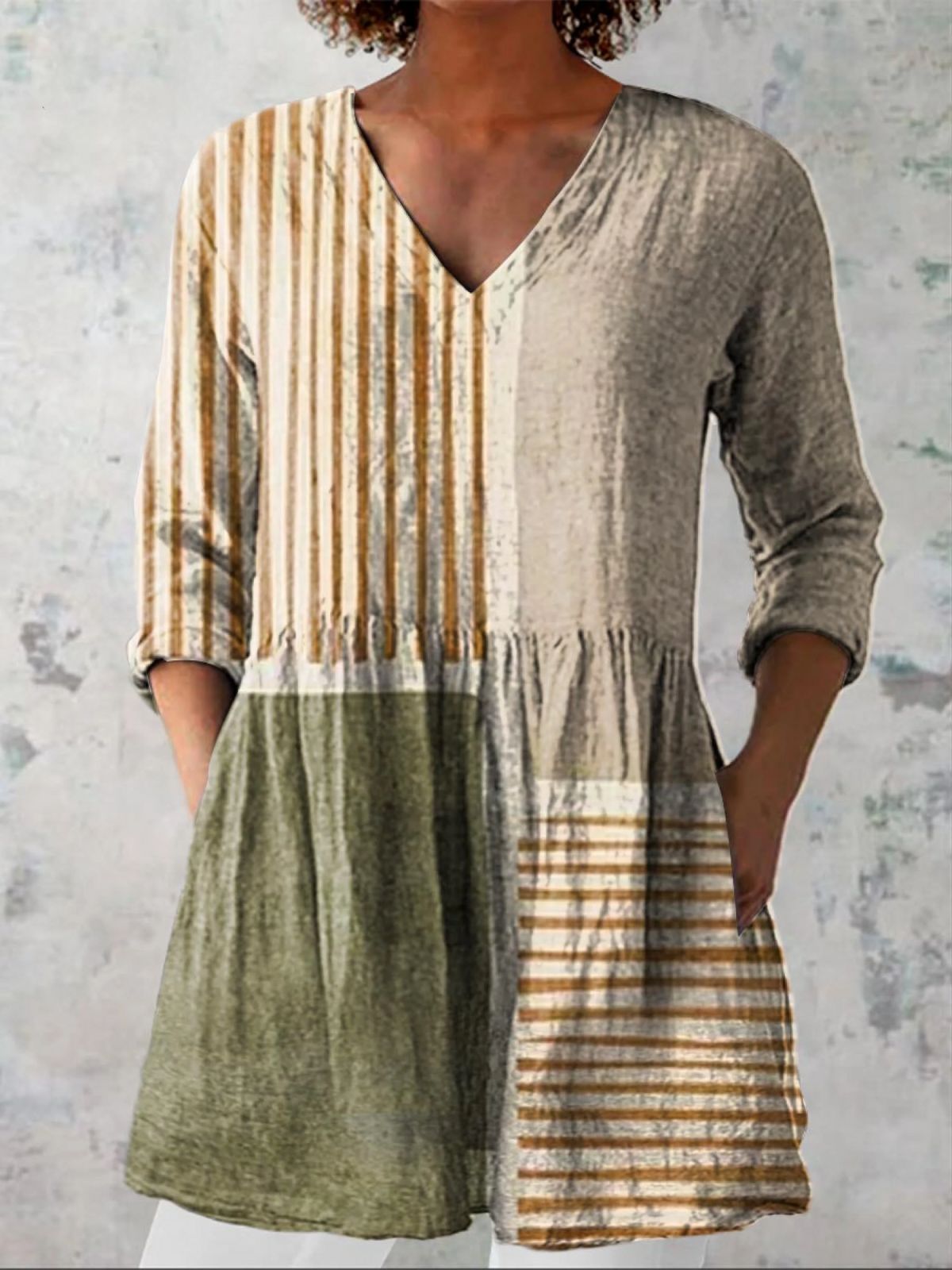 Camille | Blouse longue avec col en V