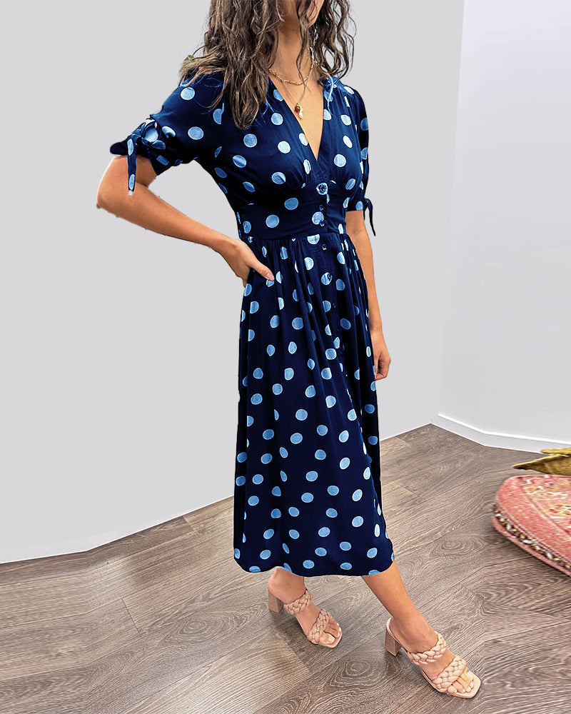 Miley - Robe à Pois Col en V