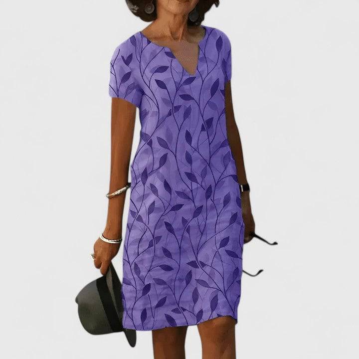 Robe d'été élégante Calisse par Danoir Paris, tissu léger, coupe fluide, parfait pour la saison estivale.