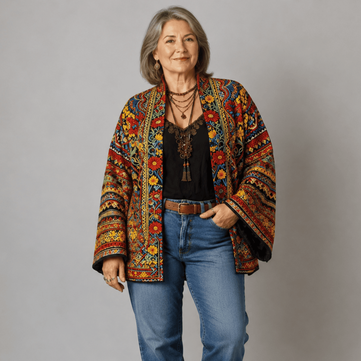 Darcy | Boho Embroidered Cardigan Kimono