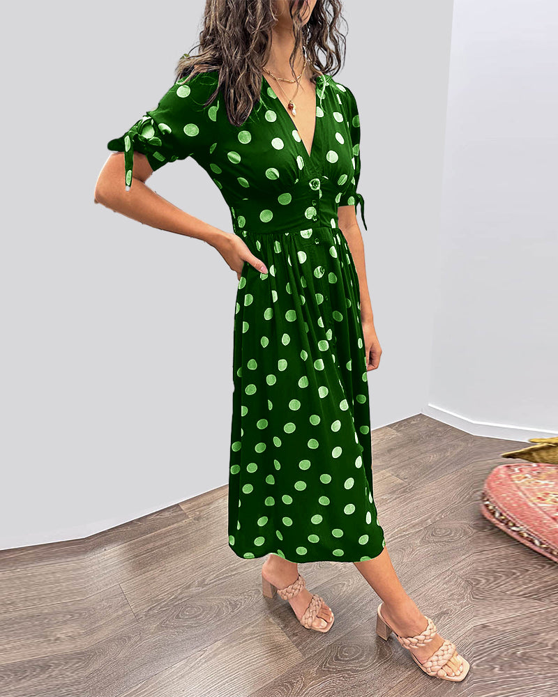 Miley - Robe à Pois Col en V
