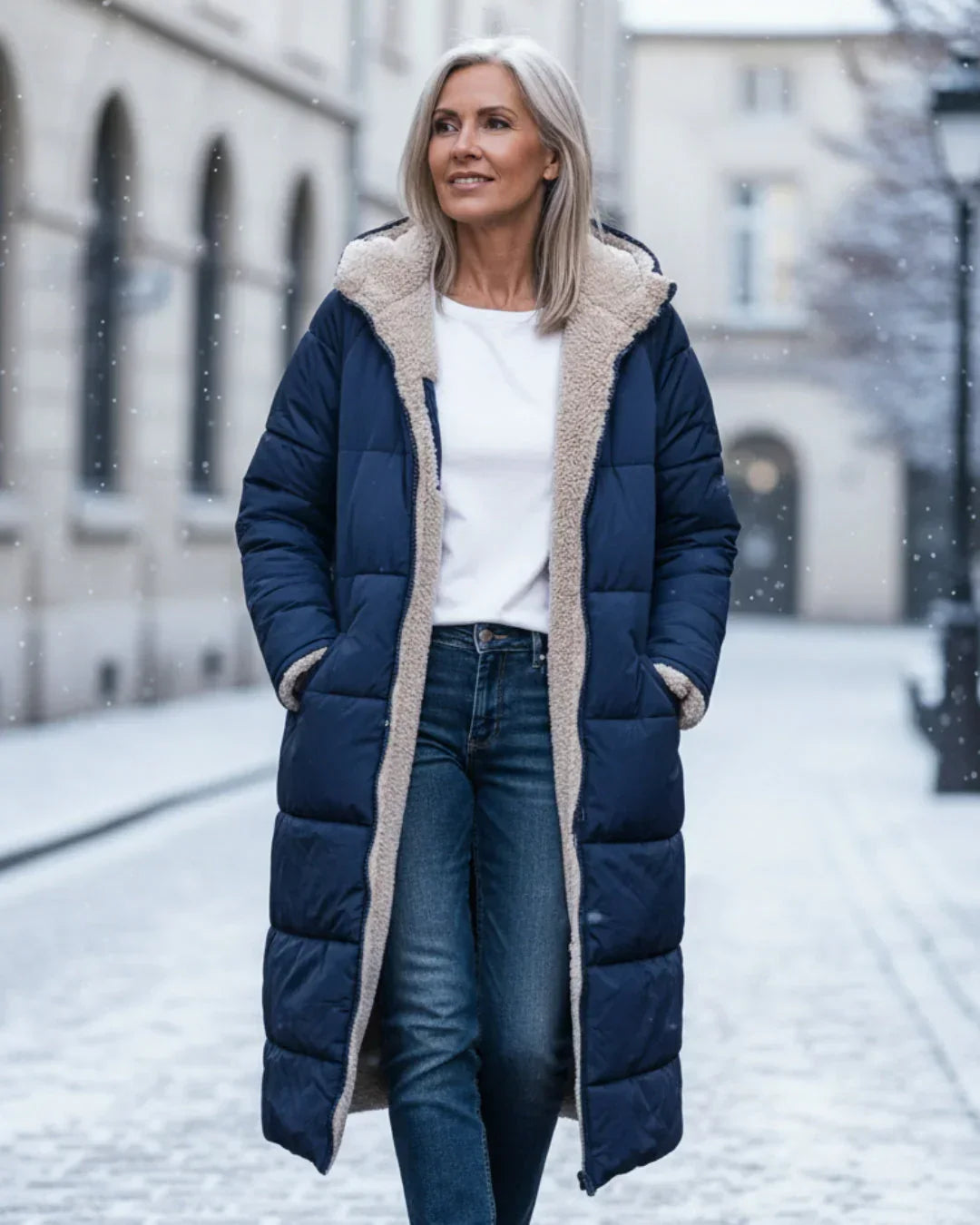 Layla - Élégant Manteau Long Réversible