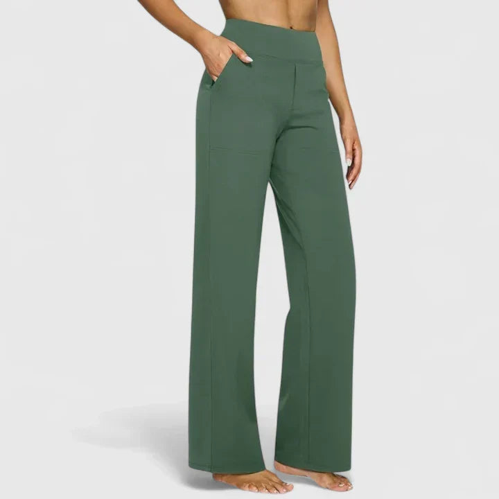 Pantalons confortables Jasmynne de Danoir Paris, en tissu doux avec taille élastique et coupe décontractée, parfaits pour le quotidien.