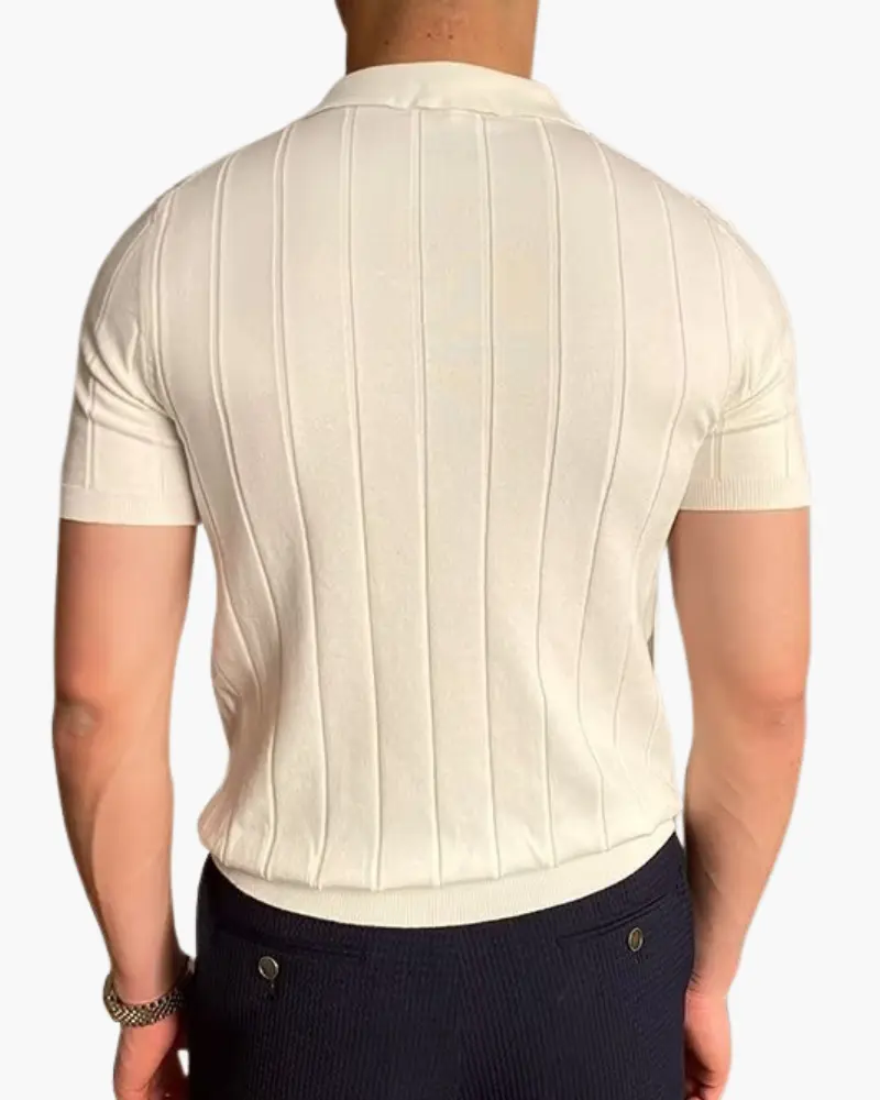 Cannes Ribbed Cotton Polo Old Money