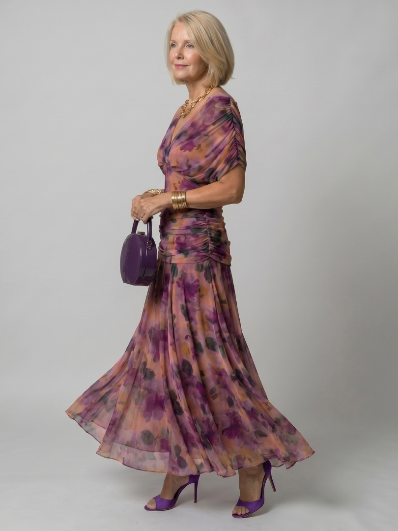 Calen | Robe longue midi épaules dénudées