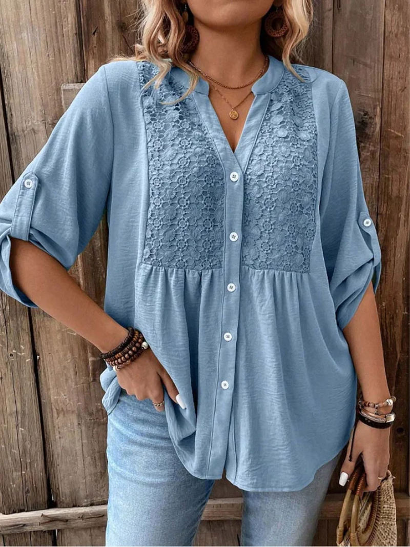 Noor | Blouse à col en V et boutons