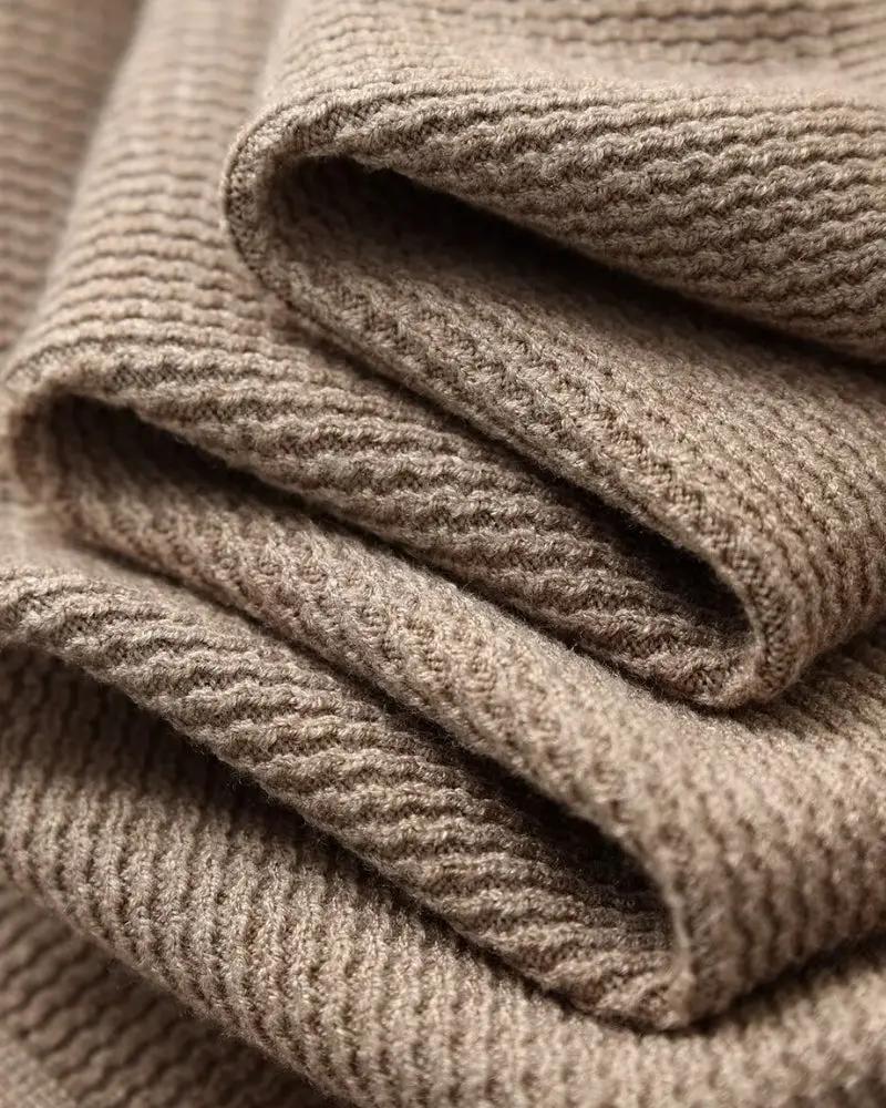 Textured Knit Polo Sweater Old Money