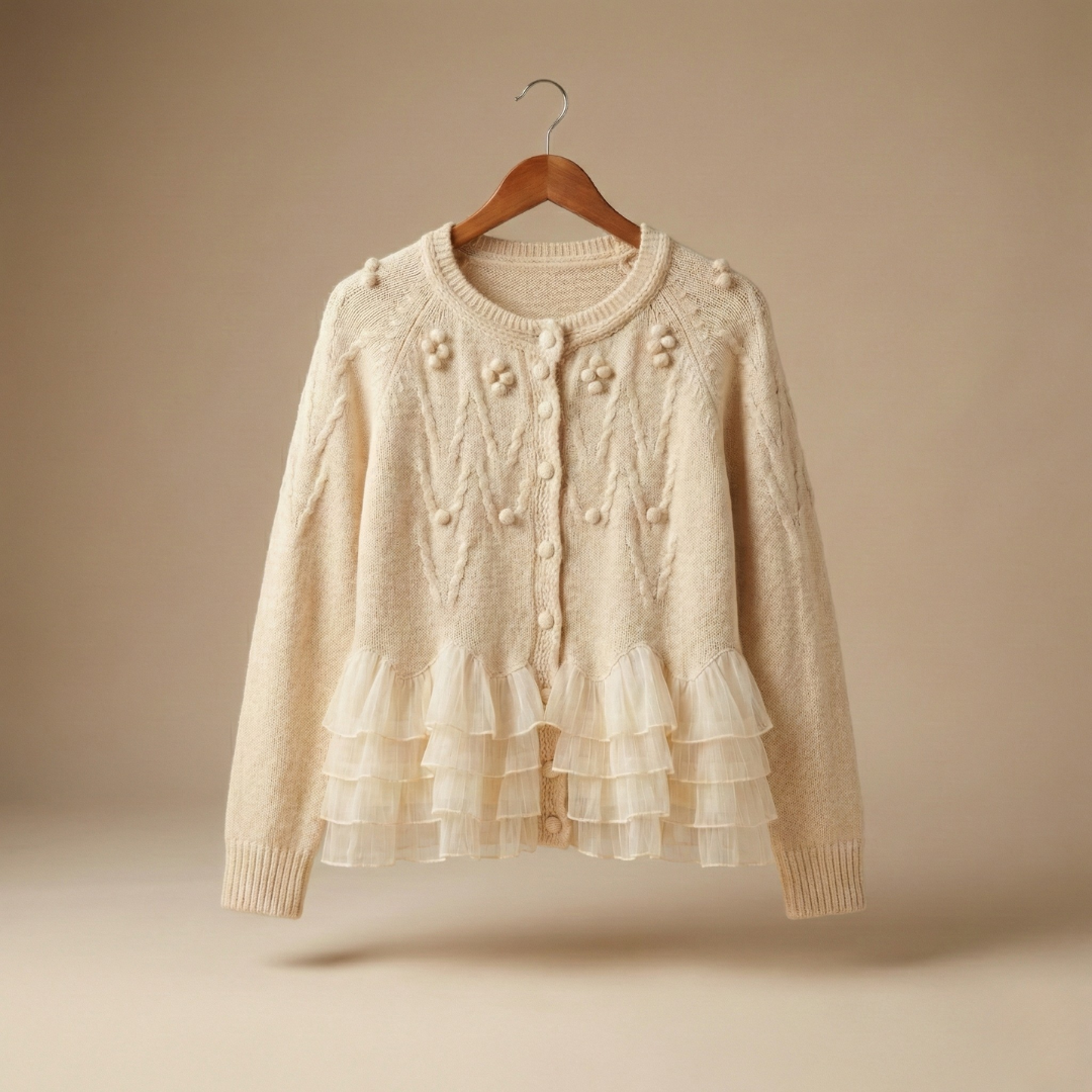 Natalie - Cardigan Élégant Avec Volants