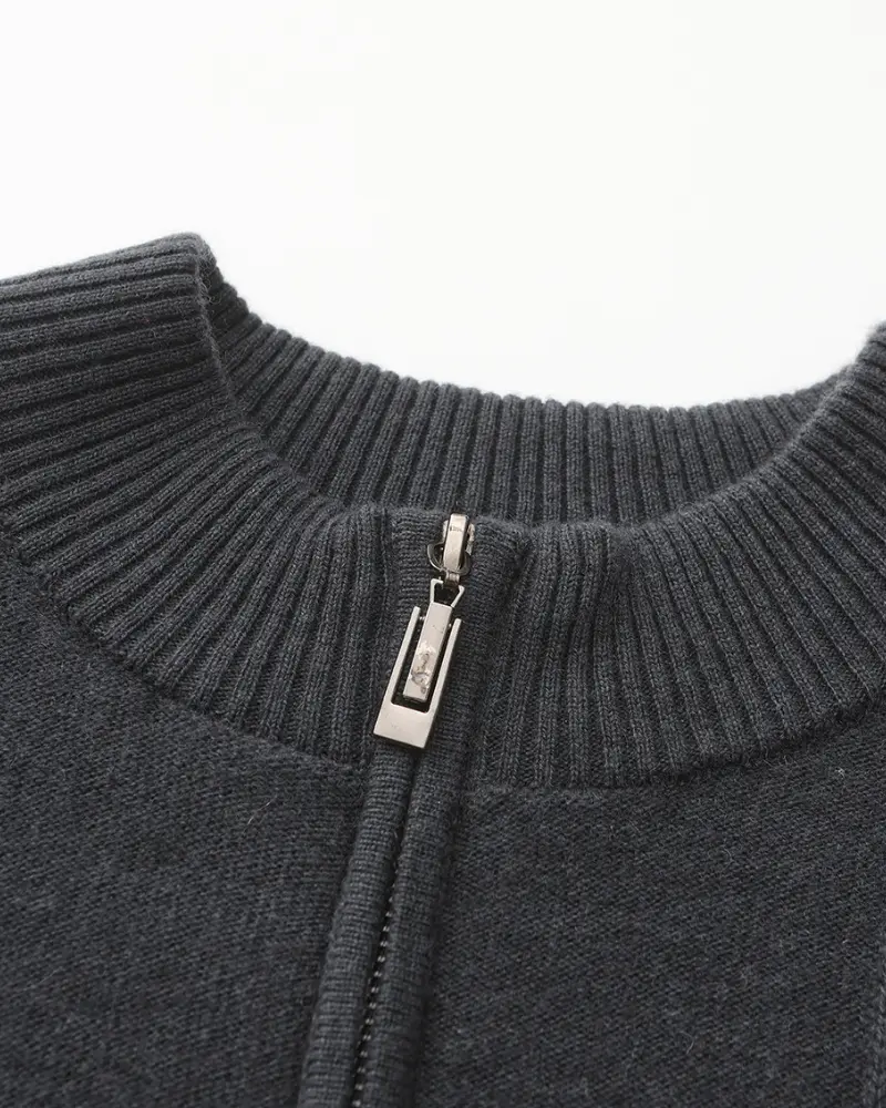 100% Cashmere Ribbed Half Zip Old Money