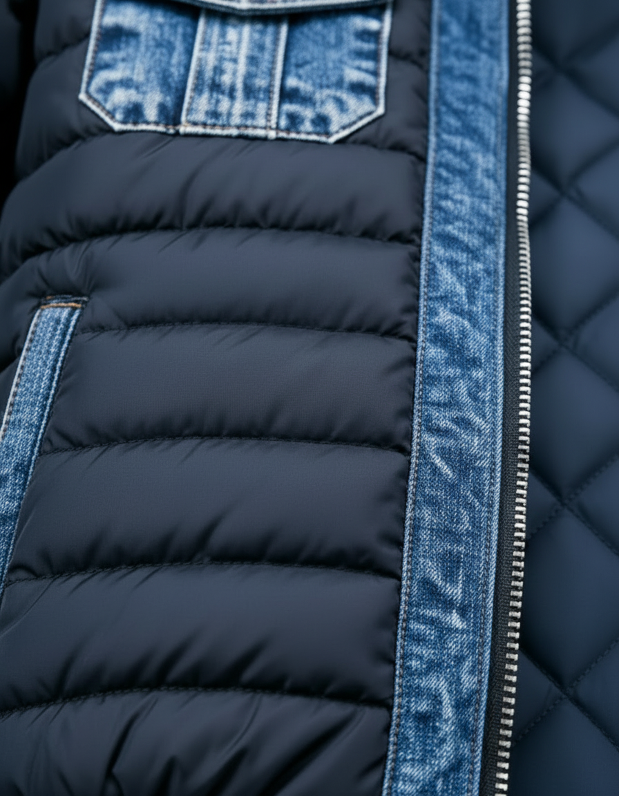 MAISON CLÉMENT PARIS™ | VESTE MATELASSÉE HYBRIDE ET DENIM
