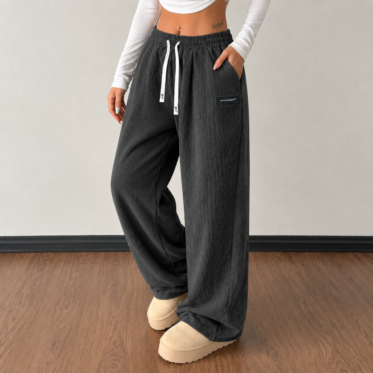 Livia Pantalon Large Confortable