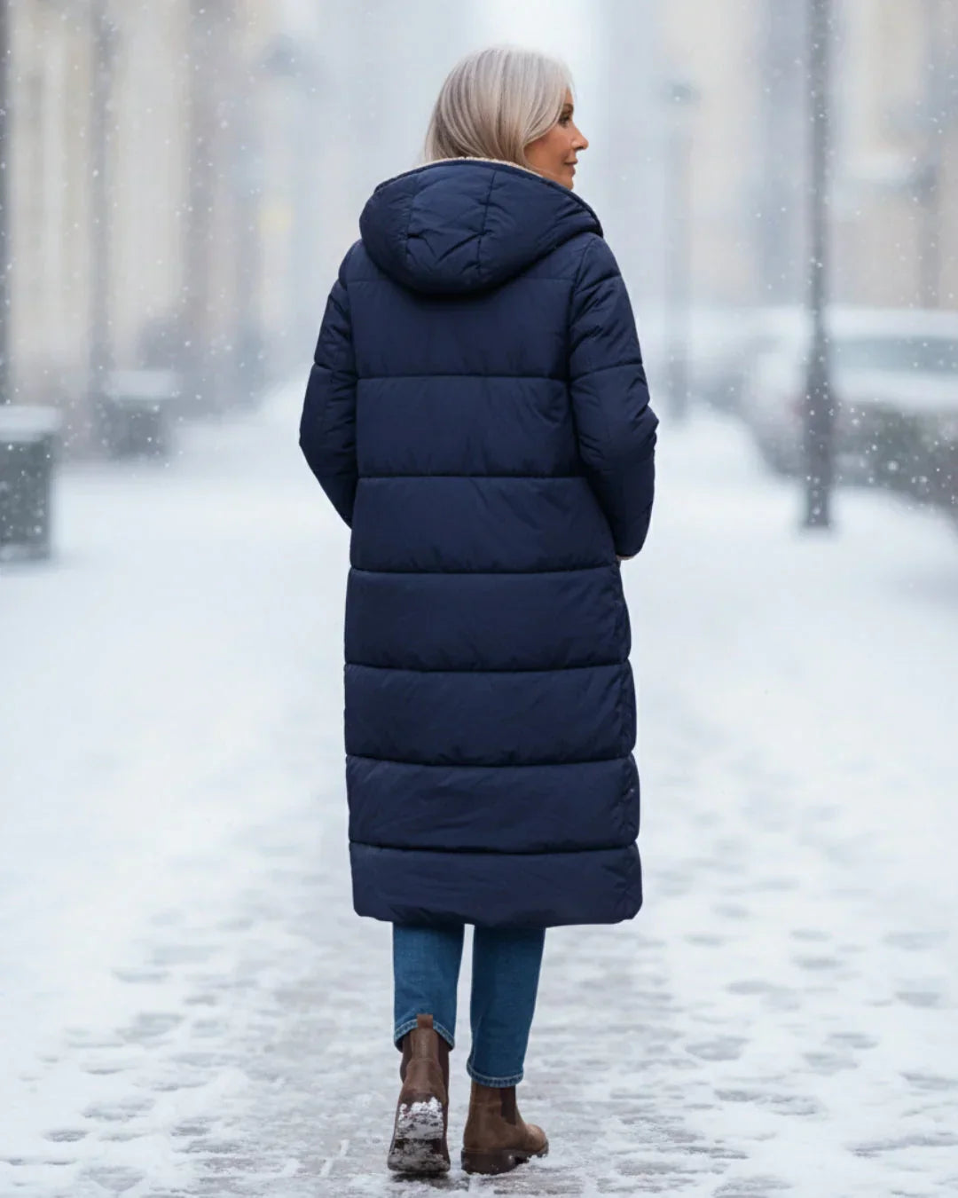 Layla - Élégant Manteau Long Réversible