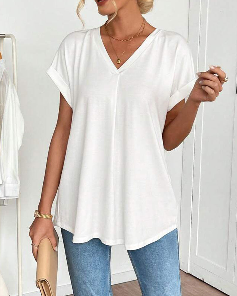 Estella - T-shirt Patchwork Décontracté