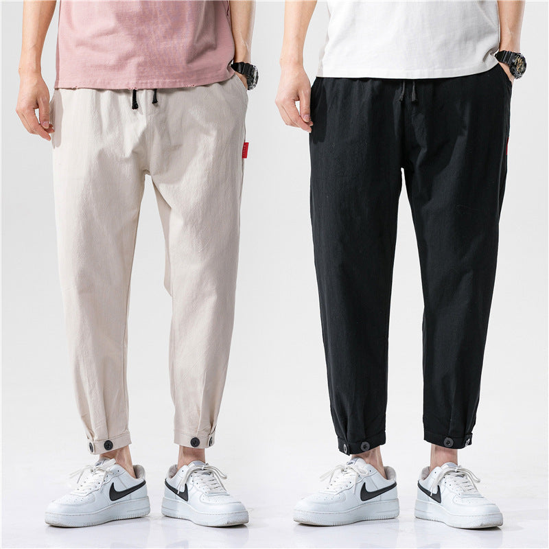 Theo - Pantalon en coton slim fit