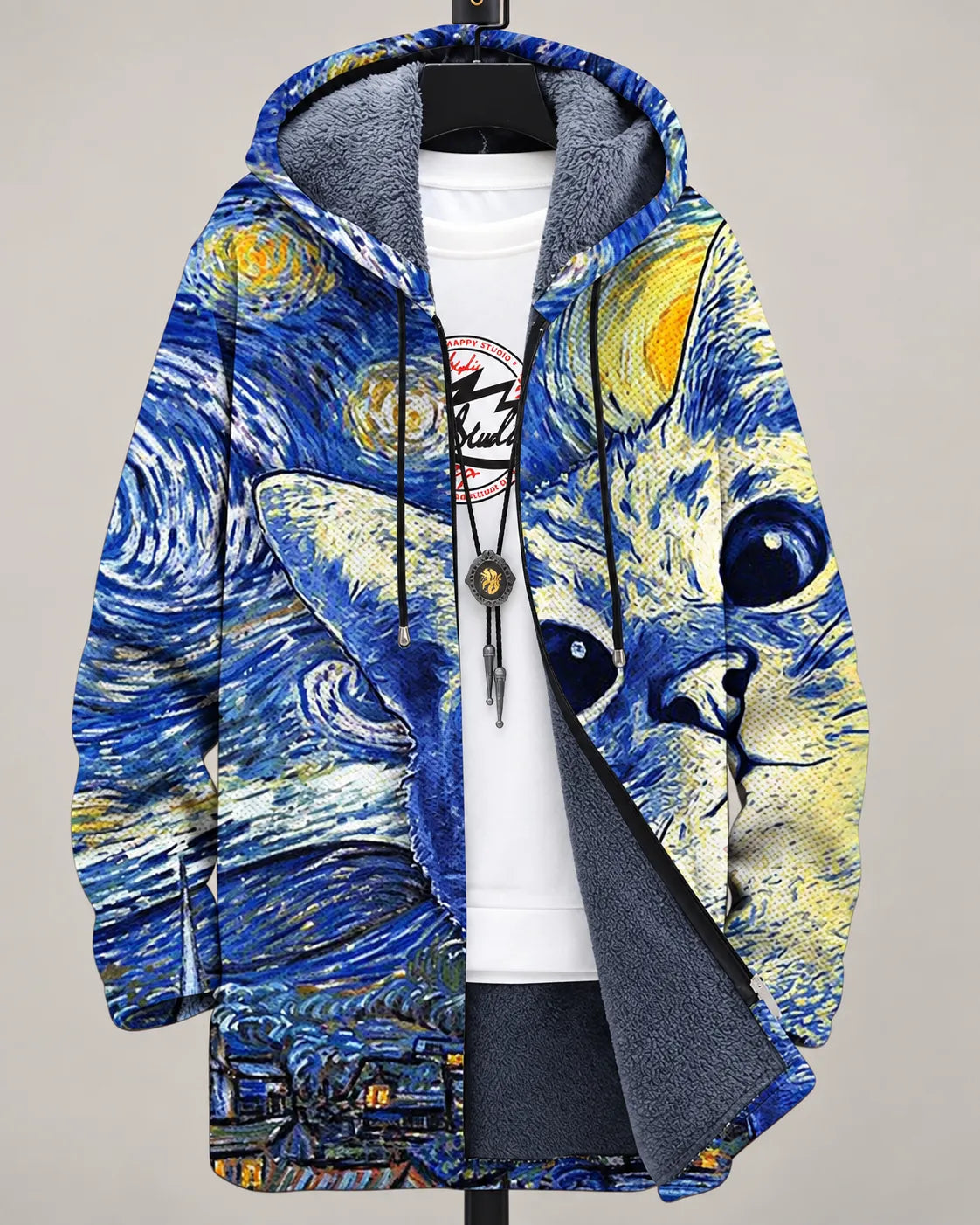 Veste à Capuche Art Océan Céleste