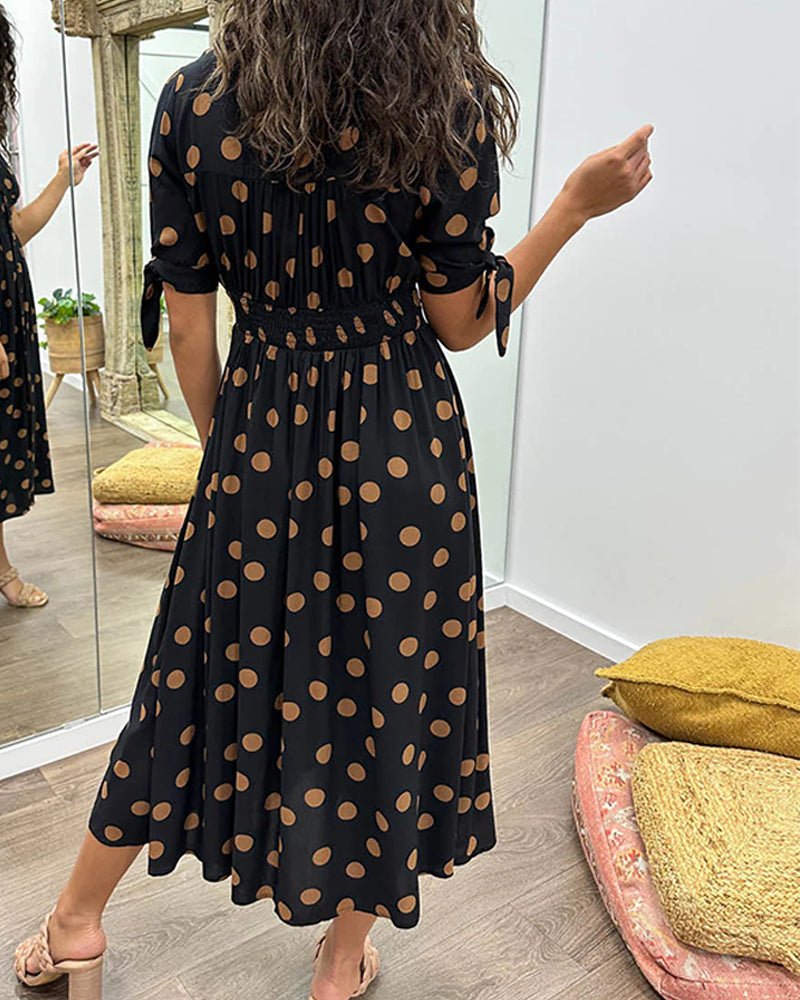 Miley - Robe à Pois Col en V
