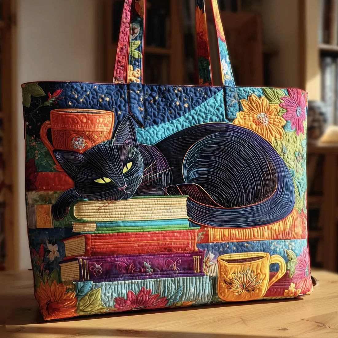 Sac à main artisanal | Le Chat Noir et les Livres
