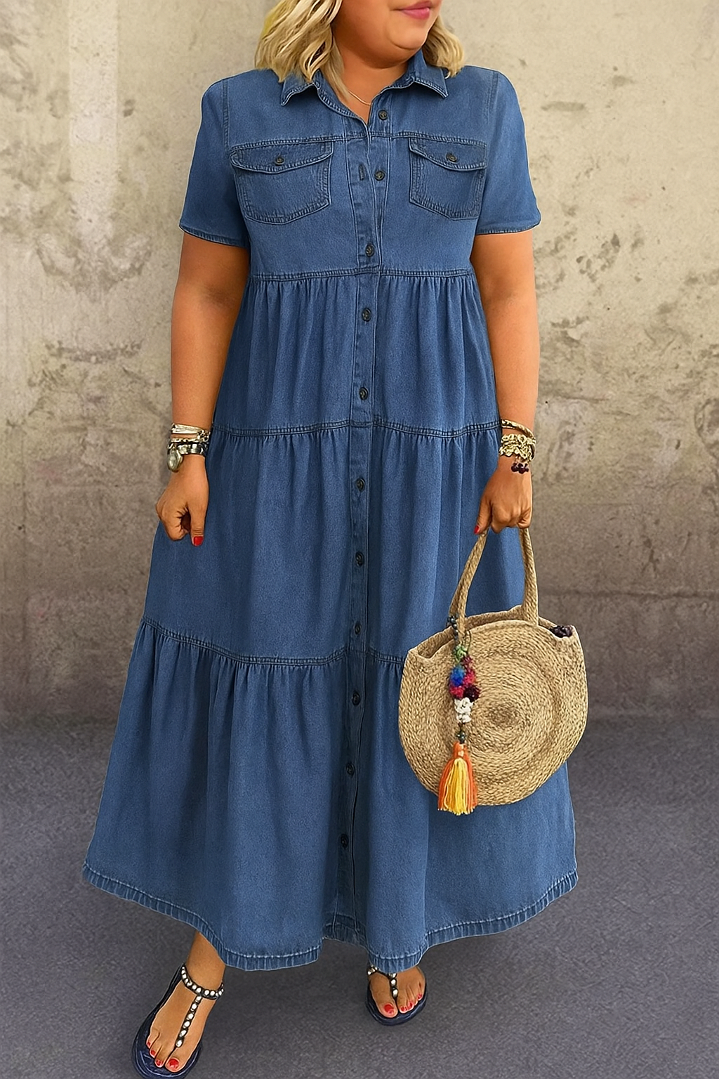 Vibeke - Robe en jean en coton doux