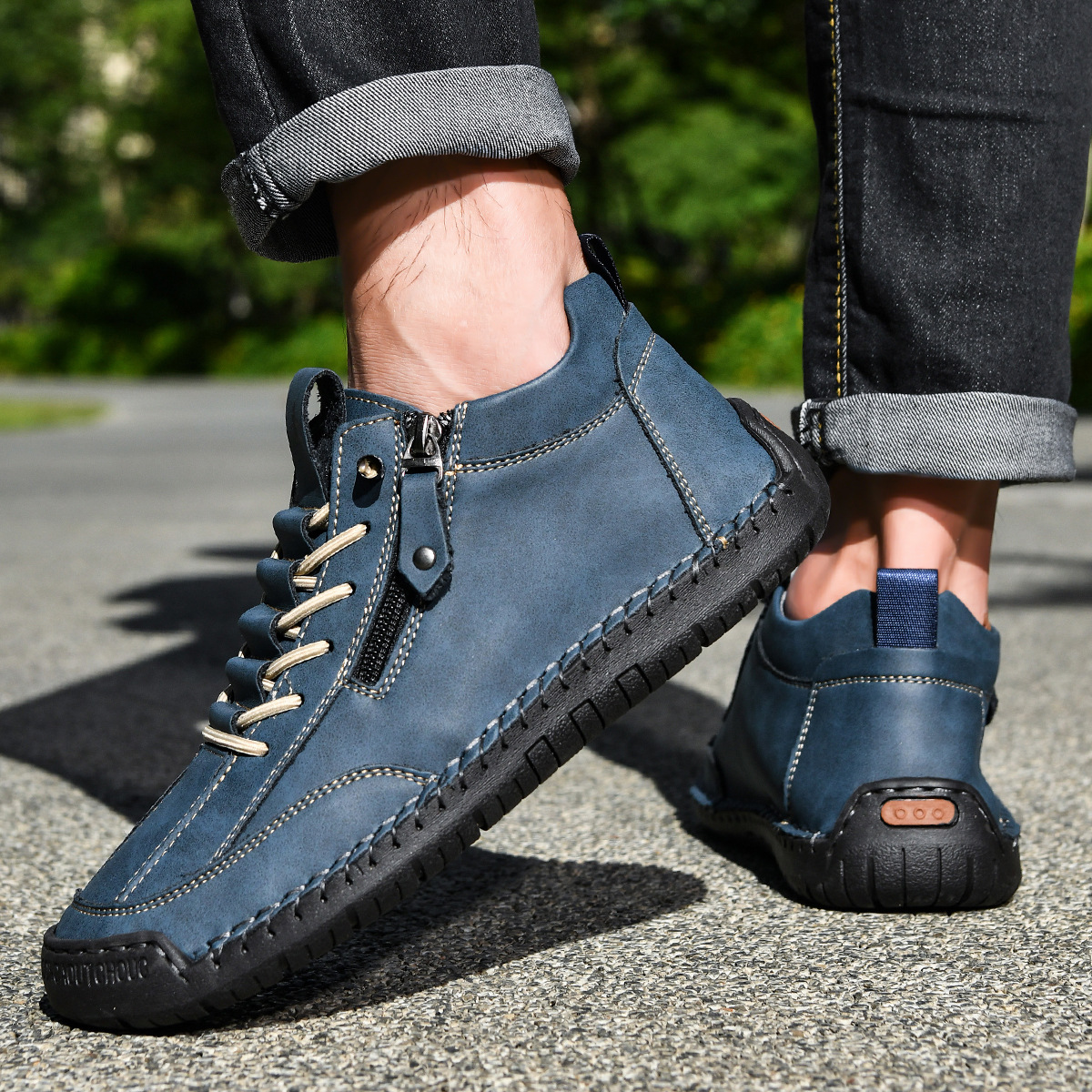 Danoir Paris™ | Chaussures Homme en Nubuck Zippées