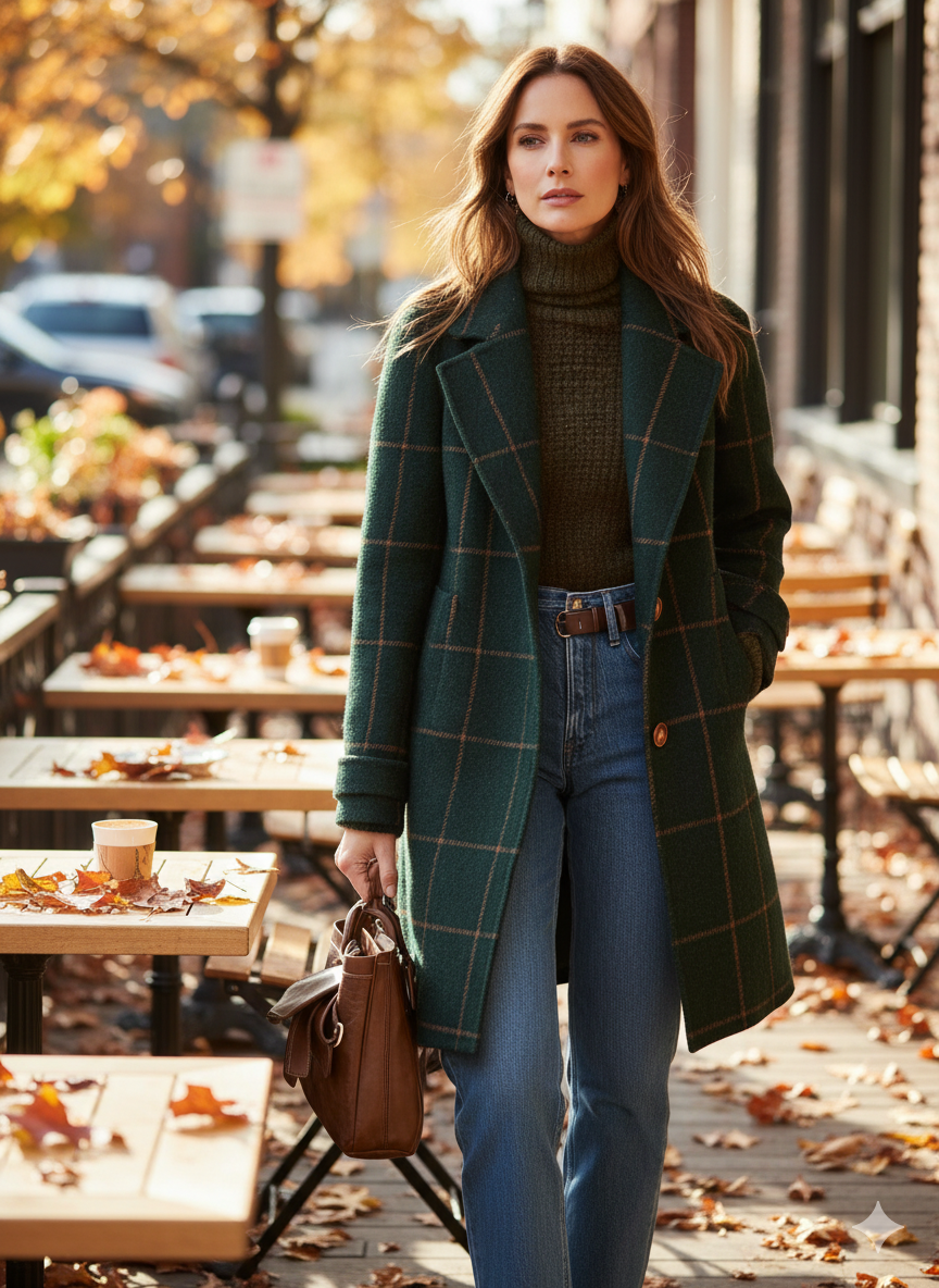 Manteau classique Fiona de Danoir Paris, coupe élégante, tissu en laine beige, porté sur un mannequin avec col droit.