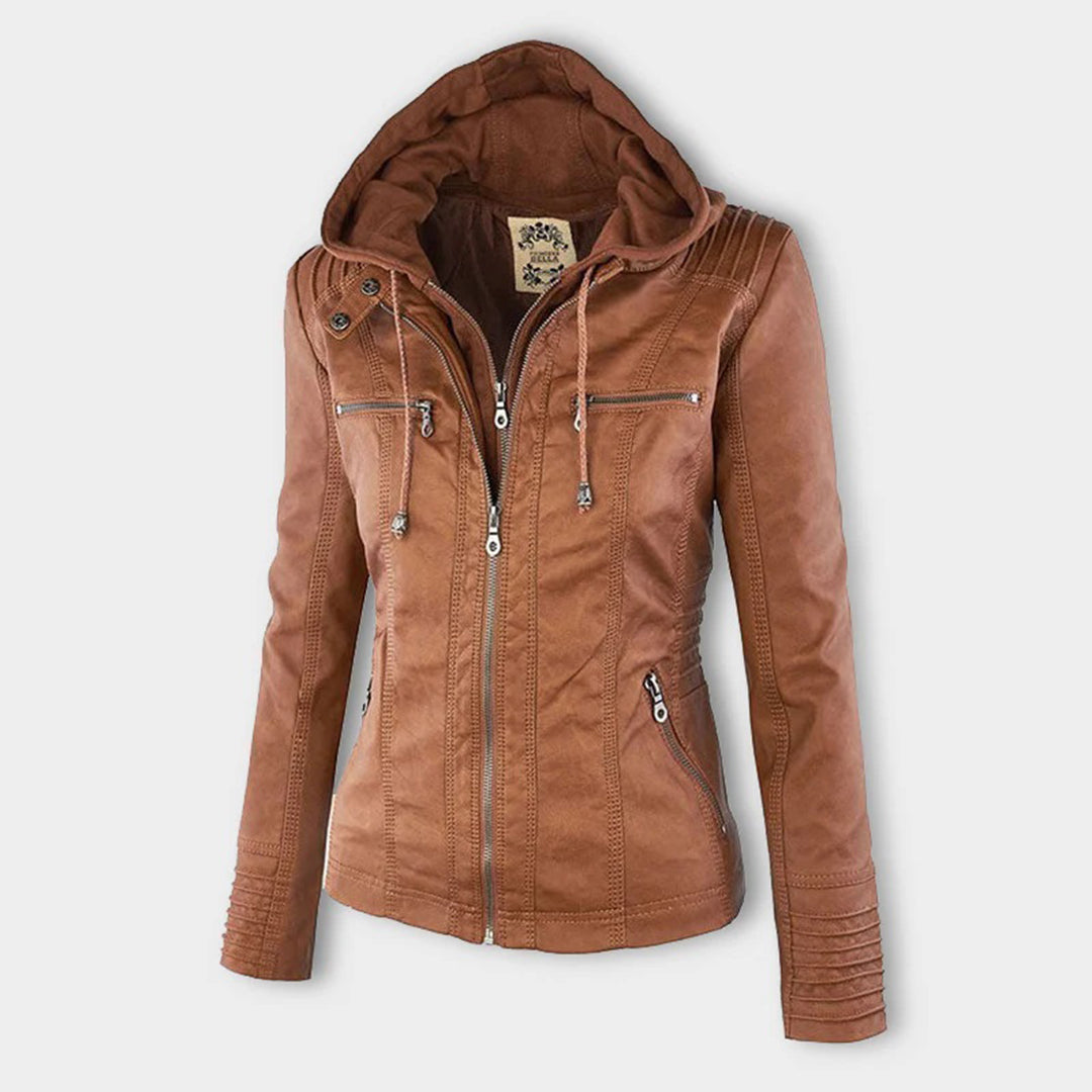 Veste élégante et structurée Monica pour femmes en kaki, par Danoir Paris, avec coupe sophistiquée et détails modernes.
