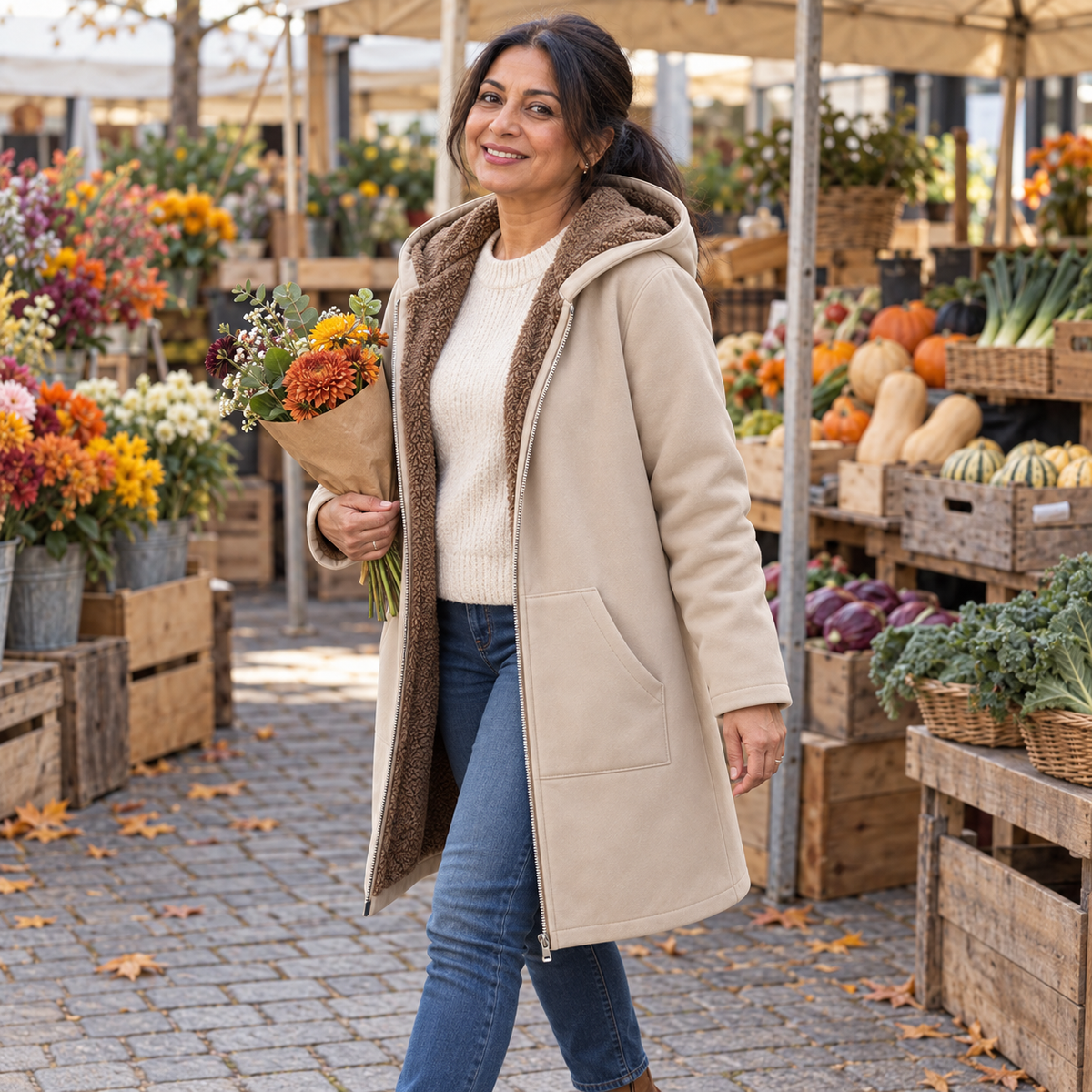 Evelyn™ | Manteau à capuche douillet en sherpa