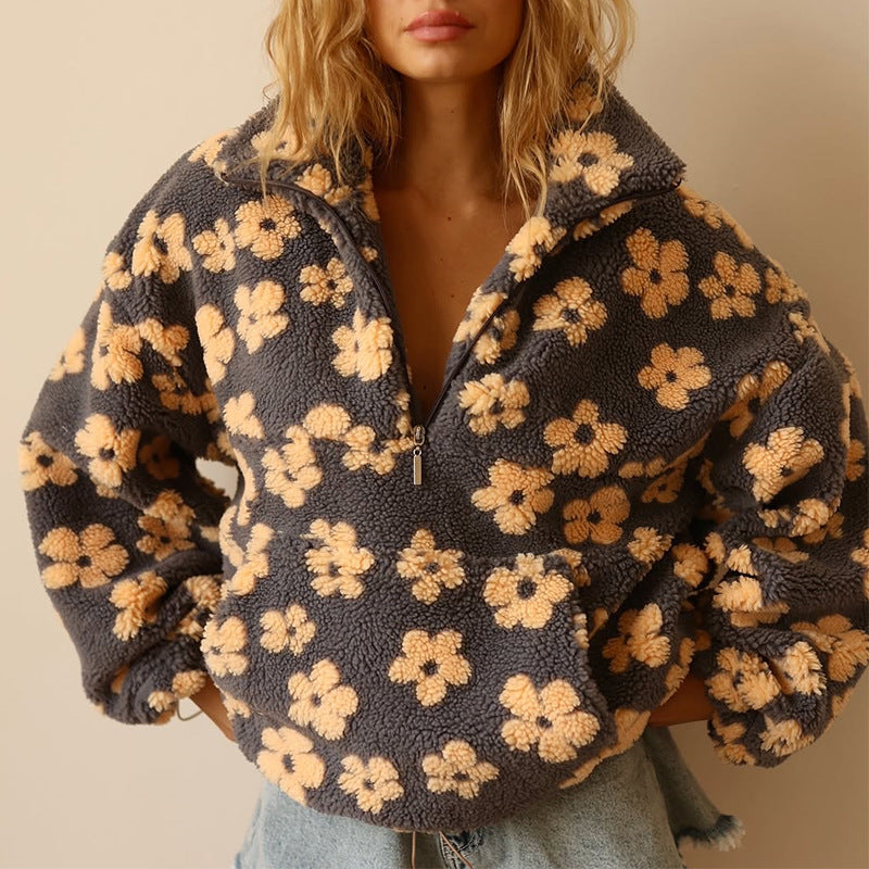 Maisy - Pull oversize fleuri doux